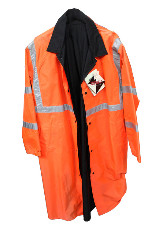 Solar 1 Clothing Knee Length Police Raincoat Reversible RR03 Orange/Black XL