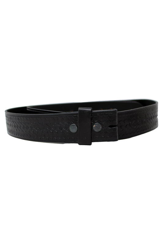 Solar 1 Duty Gear 50 Inch Waist Basketweave Leather Garrison Belt (Black)
