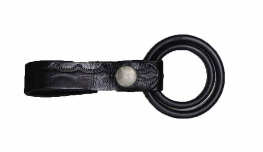 Duty Gear Leather Double Ring Flashlight Holder Black by Solar 1 (Pack of 5)